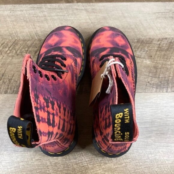 Dr Martens Pascal Tie Dye Pink Purple Air Ware Docs Combat Boots Womens Sz 5 NEW - Picture 7 of 10